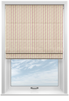 Emily Bond George Stripe Print, Red - Roman Blind